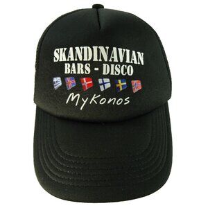 Skandinavian Bars Disco MyKonos Greece Mesh Foam Trucker Hat Baseball Cap